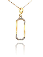 תליון זהב מלבן